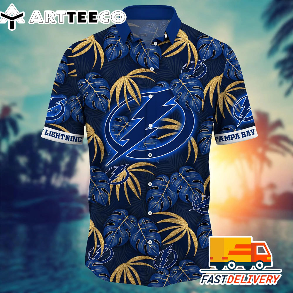 NHL Tampa Bay Lightning Hawaiian Shirt Leaf Gift For Fans Football Lover