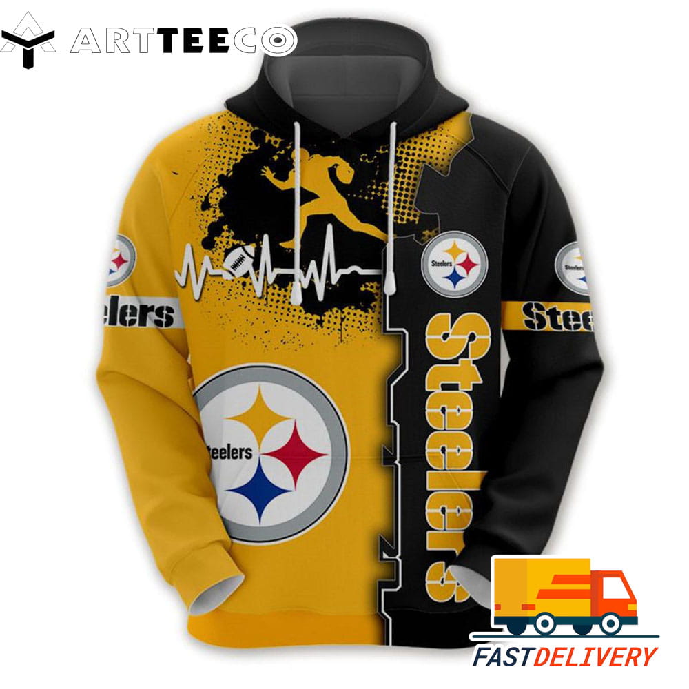 Pittsburgh Steelers Heartbeat Graphic 3D Shirt Unique gifts For Fans All Over Print