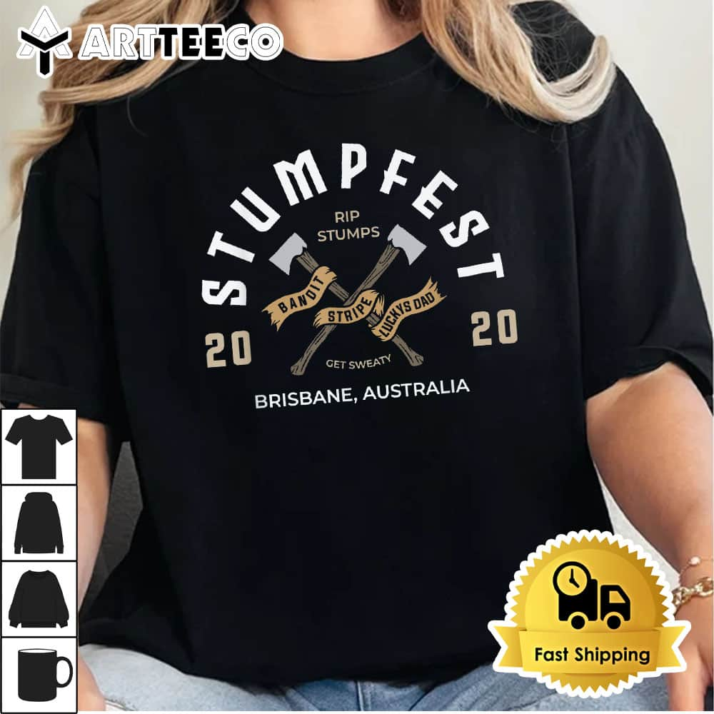 Vintage Retro Funny Stumpfest Brisbane Get Sweaty T shirt1