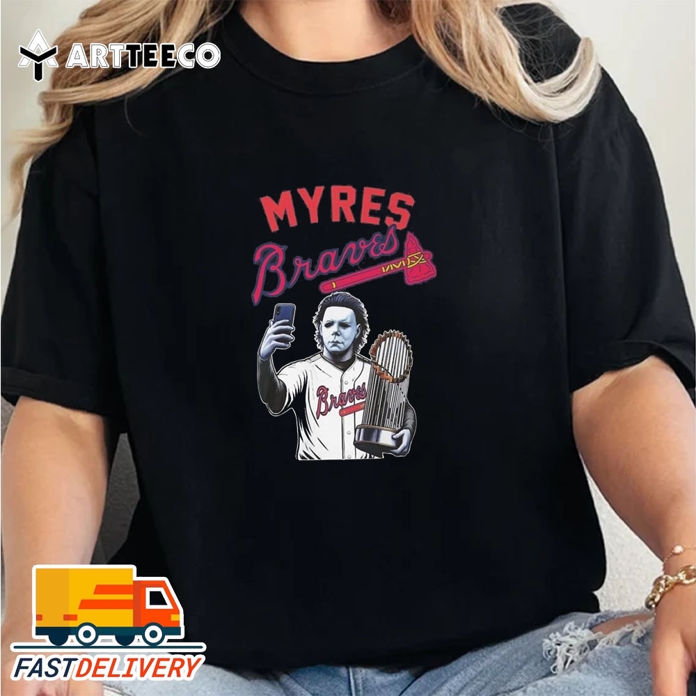 NEW Atlanta Braves Michael Myers Championship Killer In Halloween Vintage T Shirt Treding