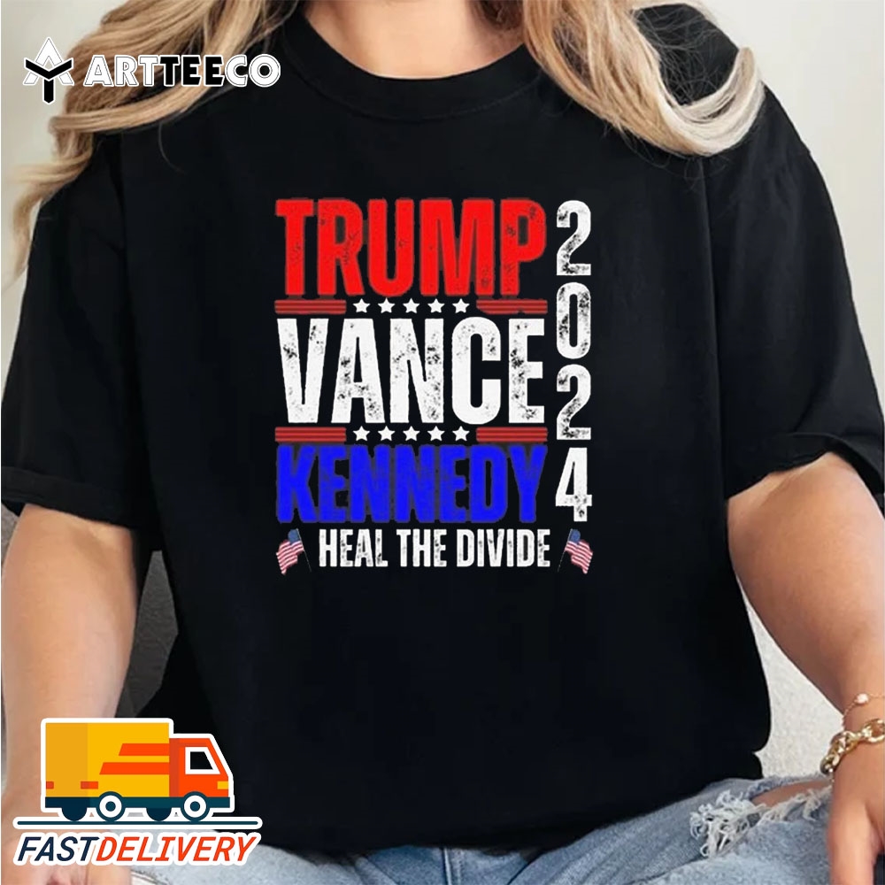 Trump Vance Kennedy 2024 Heal The Divide Presidential Election Support Retro T Shirt Trending Shirt 2024