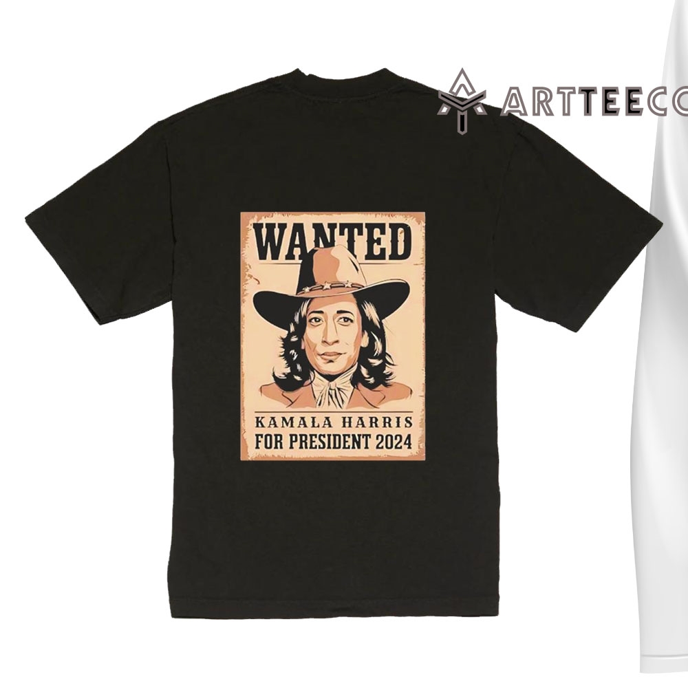 Wanted Kamala Harris For President 2024 Wild West Vintage T Shirt Trending Tee 2024 1