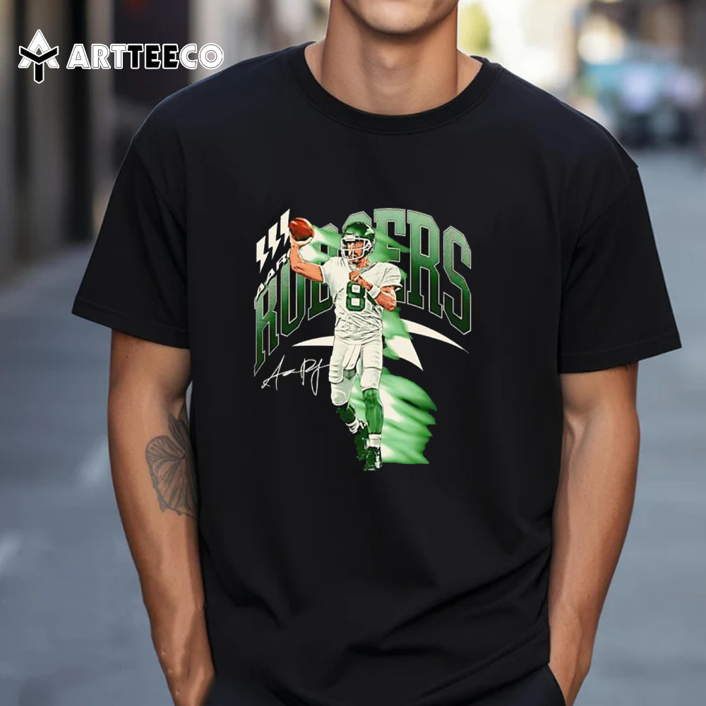 Aaron Rodgers No 8 New York Jets Signature T Shirt