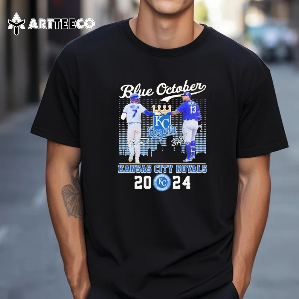 Blue October 7 Witt Jr And 13 Perez Kansas City Royals 2024 City T Shirt