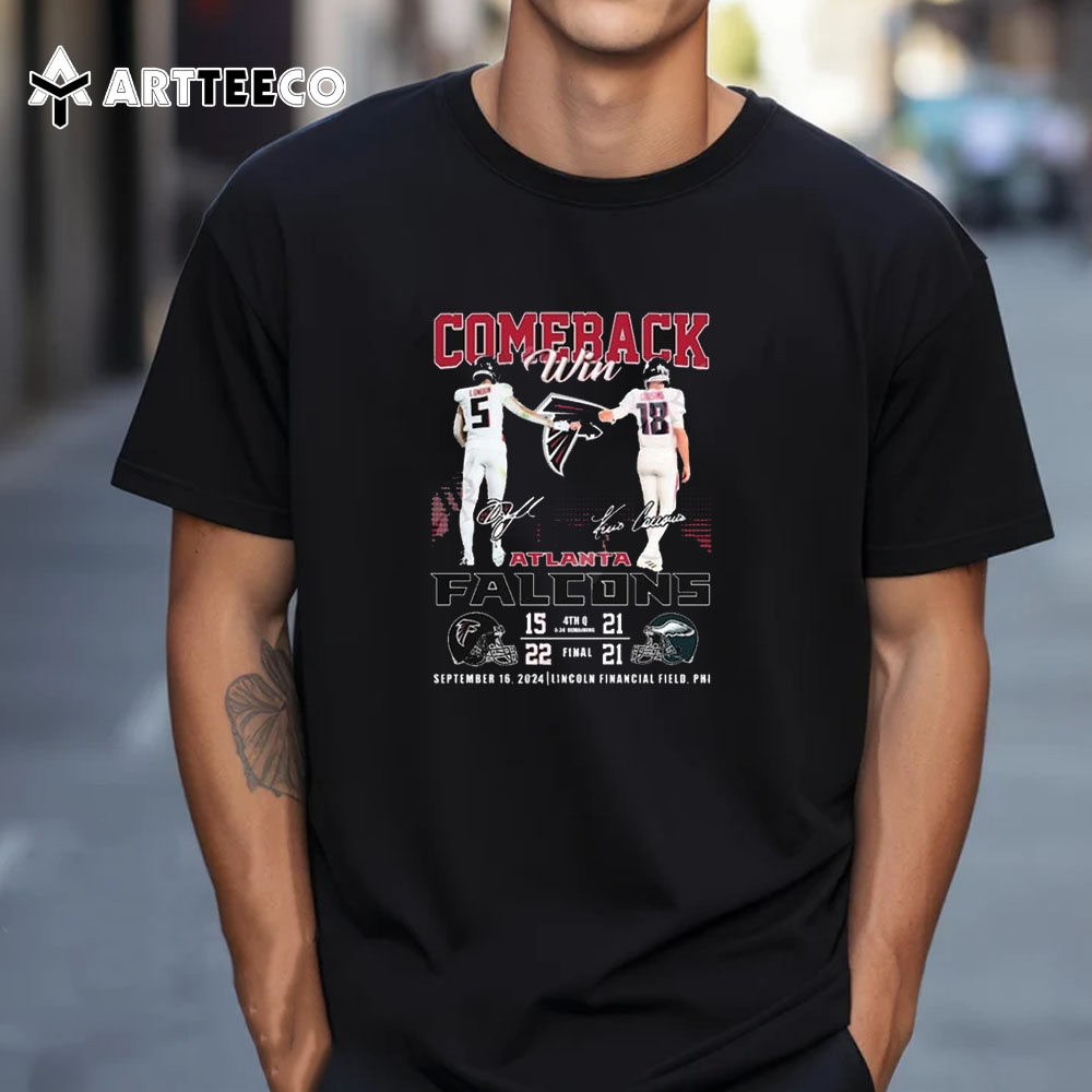 Comeback Win Atlanta Falcons September 16 2024 Lincoln Financial Field Phi Signatures Unisex Vintage T Shirt