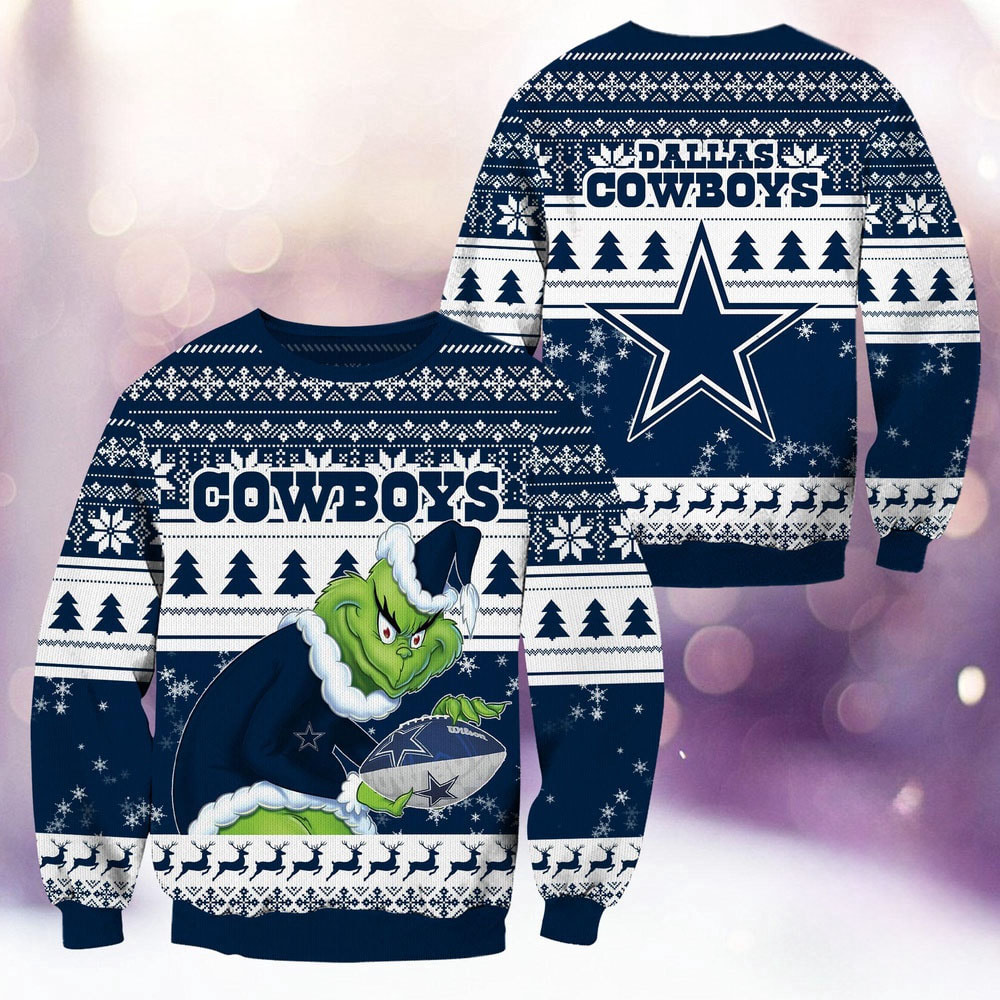 Dallas Cowboys Football Grinch Christmas Ugly Sweater