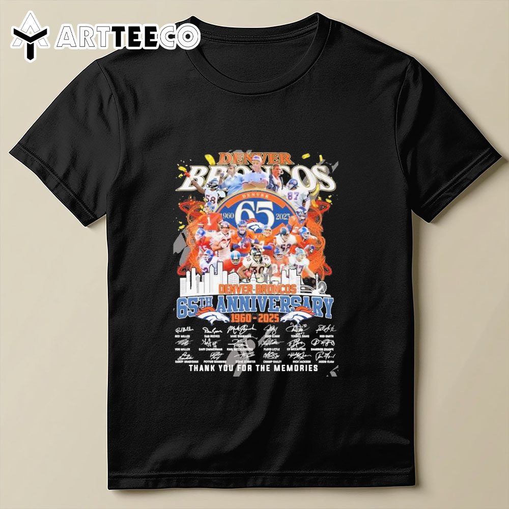 Denver Broncos 65th Anniversary 1960 2025 Thank You For The Memories T Shirt