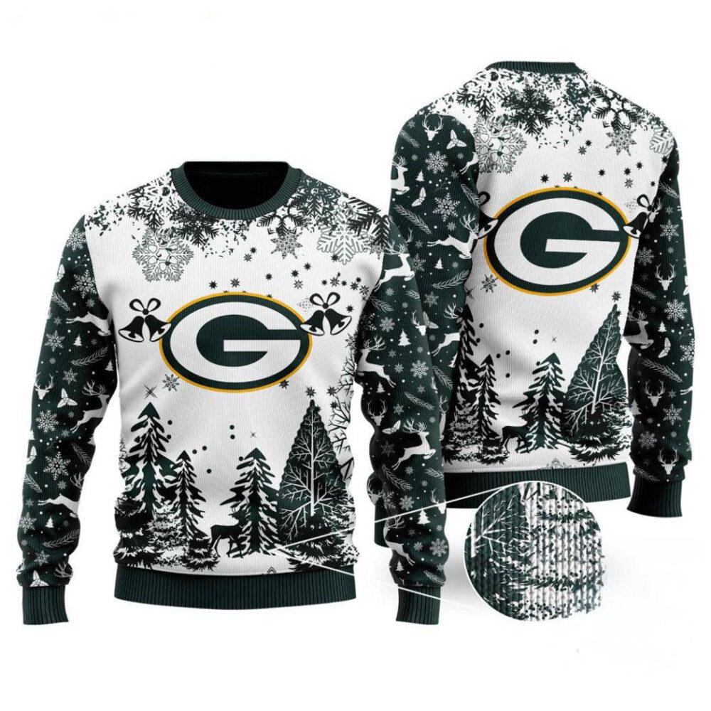 Green Bay Packers Logo Football Team Special Xmas Tree Christmas Ugly Sweater