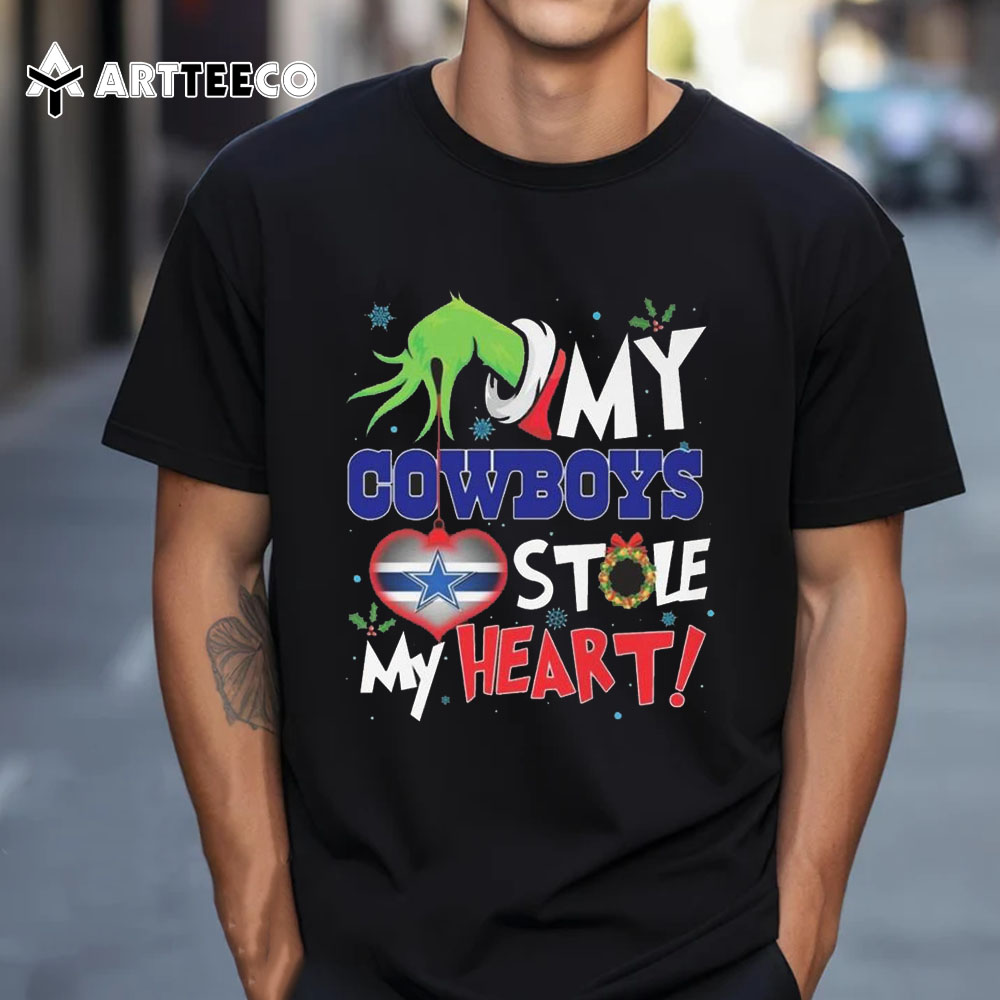 Grinch Hand My Dallas Cowboys Stole My Heart Football 2024 T Shirt