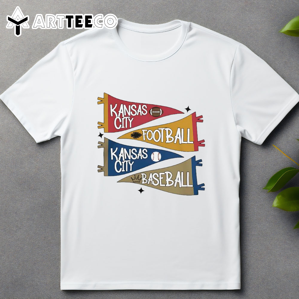 Kansas City Team Sport Chiefs And Royals Pennant T Shirt