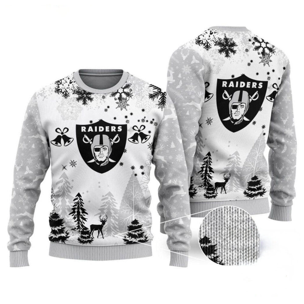 Las Vegas Raiders Logo Football Team Special Xmas Tree Christmas Ugly Sweater