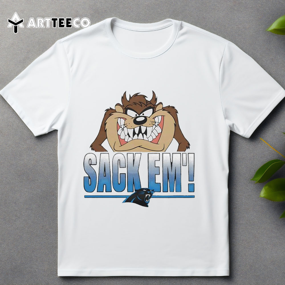 Looney Tunes Taz X Carolina Panthers Sack Em' T Shirt