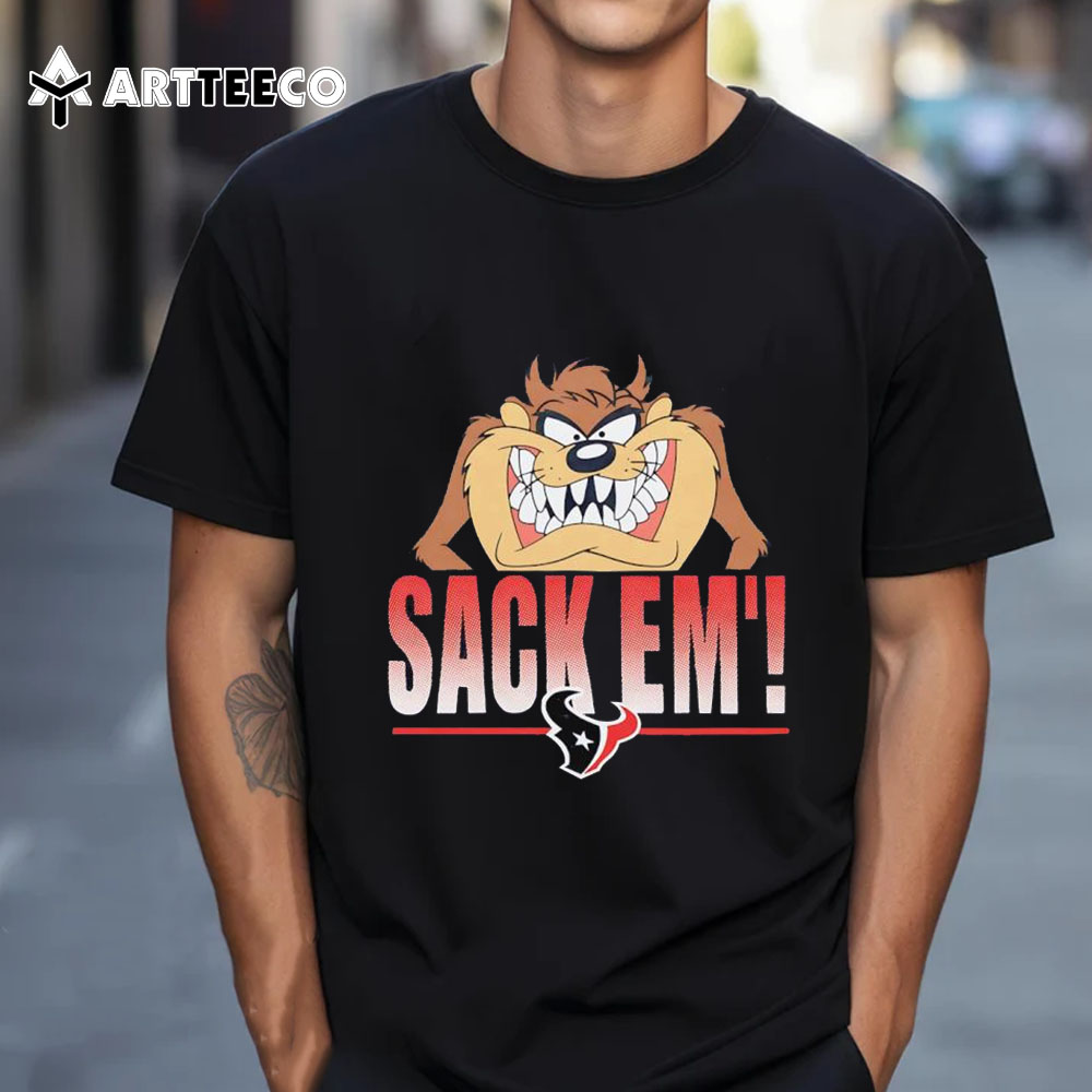 Looney Tunes Taz X Houston Texans Sack Em' T Shirt