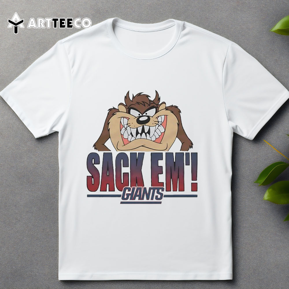 Looney Tunes Taz X New York Giants Sack Em' T Shirt