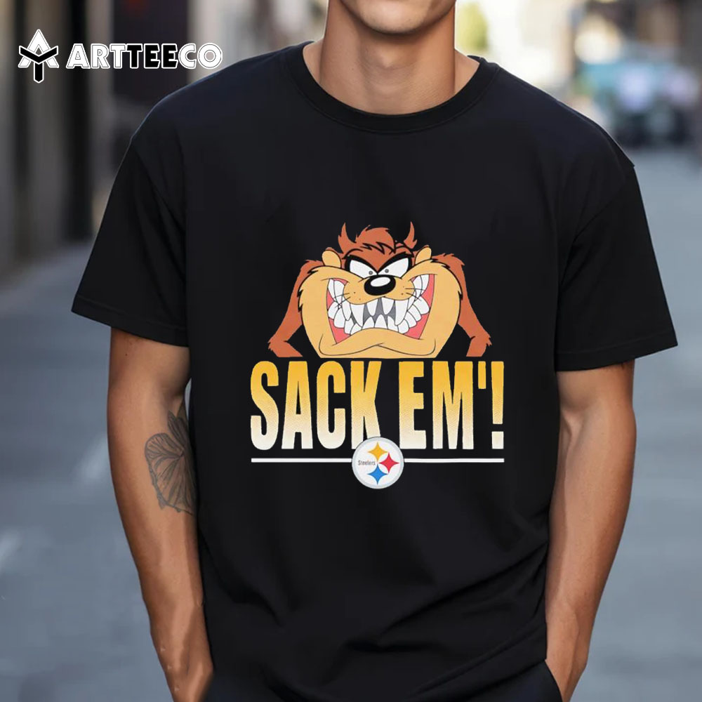 Looney Tunes Taz X Pittsburgh Steelers Sack Em' T Shirt