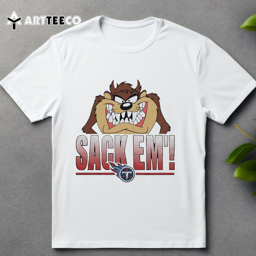 Looney Tunes Taz X Tennessee Titans Sack Em' T Shirt