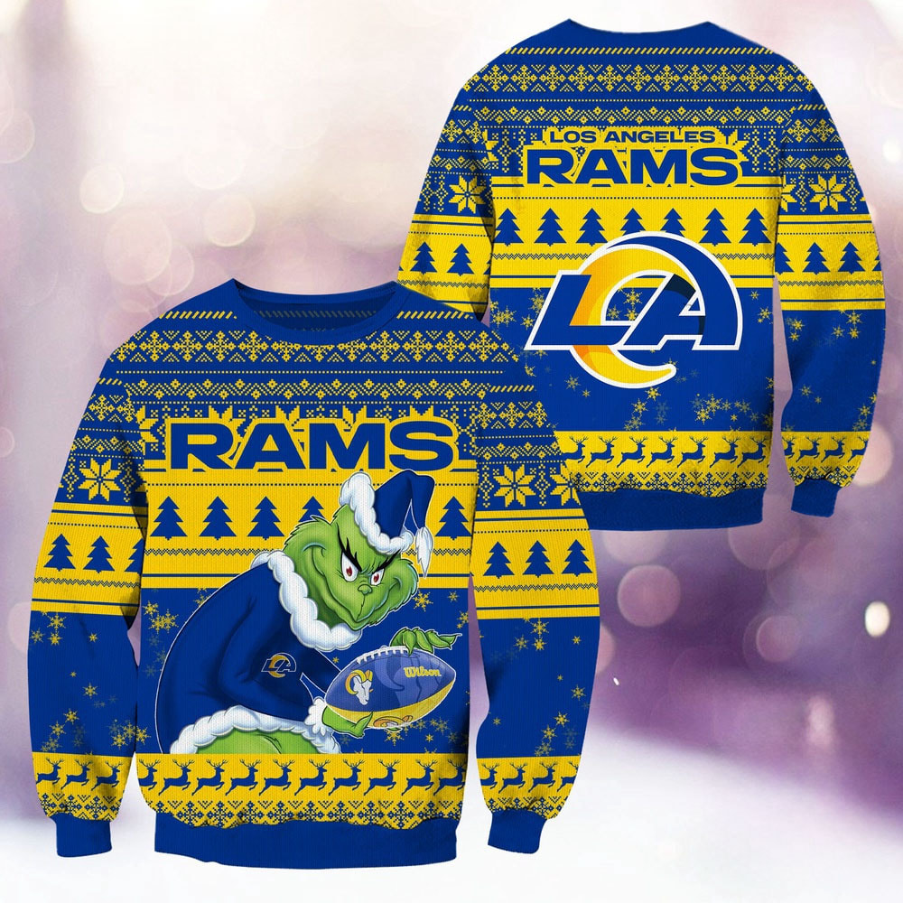 Los Angeles Rams Football Grinch Christmas Ugly Sweater