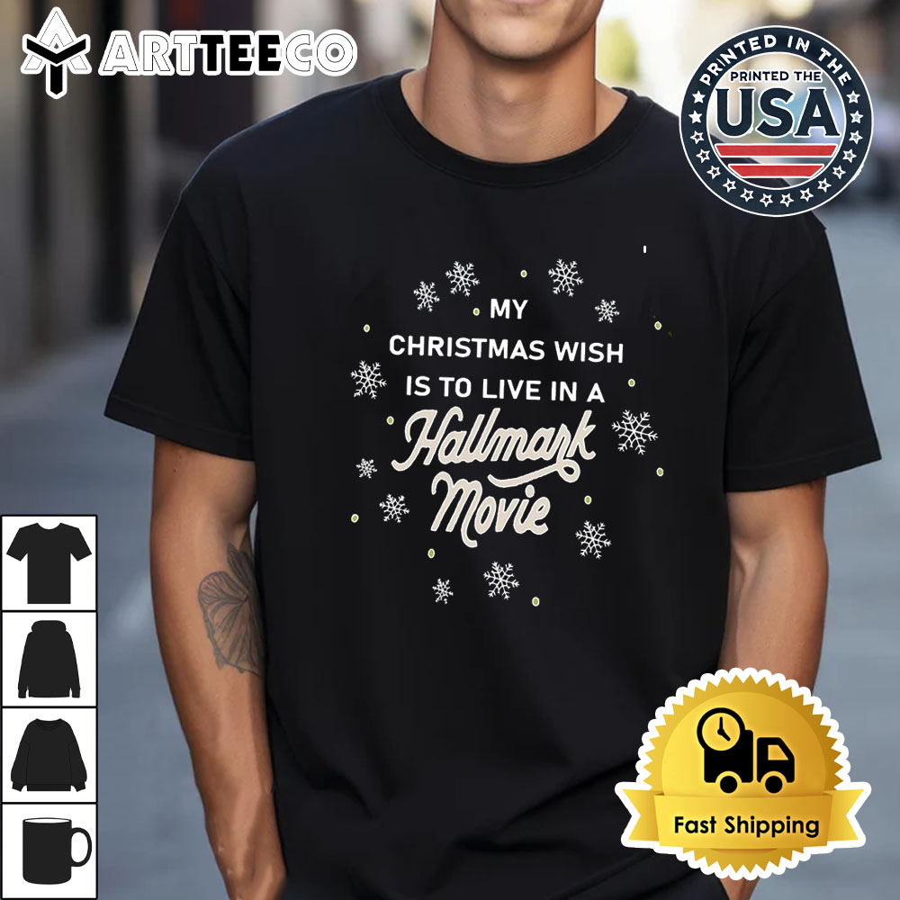 My Christmas wish is to live in a hallmark movie Retro T Shirt 1