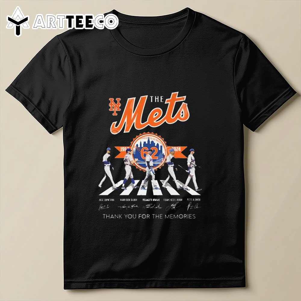 New York Mets 62 Years 1962 2024 Thank You For The Memories Walking Signatures T Shirt