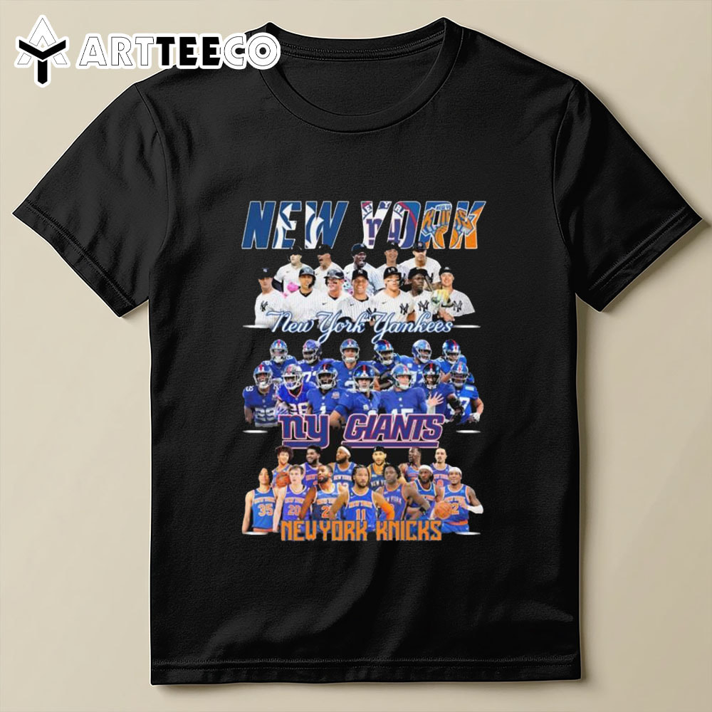 New York Sports Team New York Yankees X New York Giants X New York Knicks T Shirt