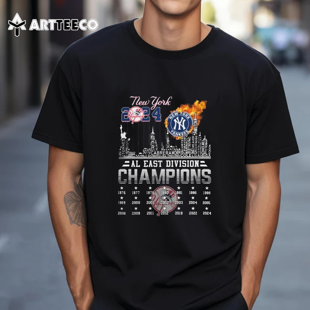 New York Yankees 2024 Al East Division Champions Mlb T Shirt