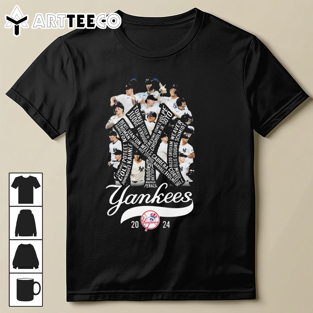 New York Yankees 2024 World Series Signatures T Shirt Trending