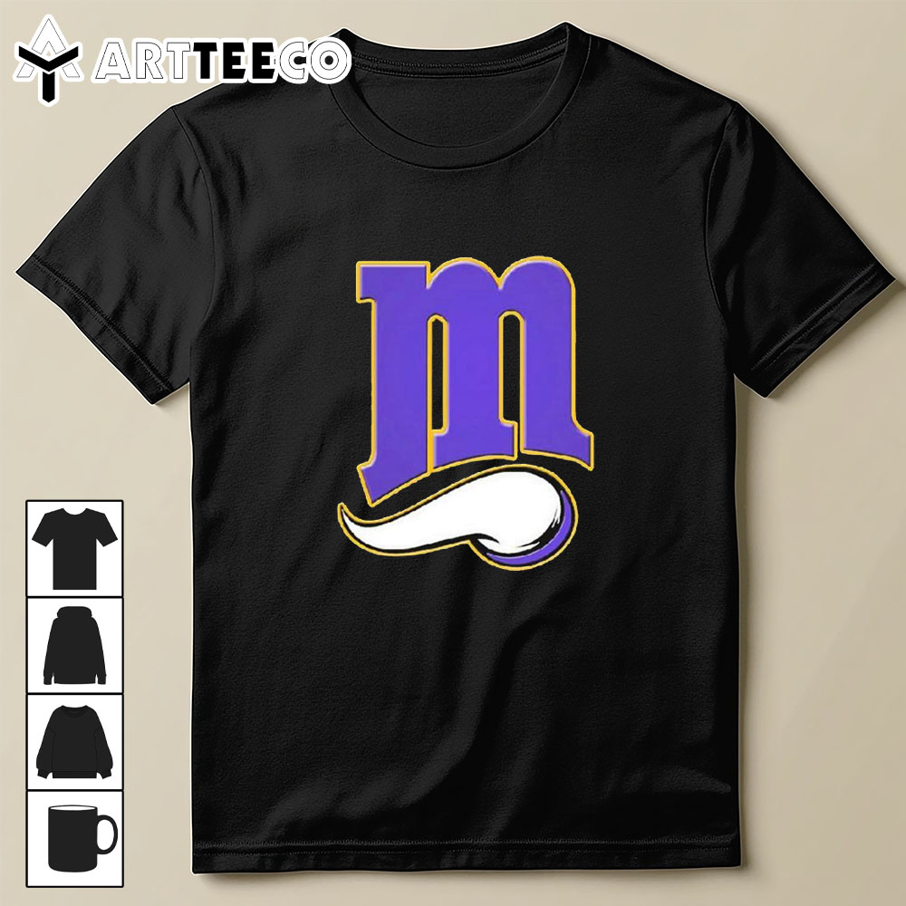 Nfl X Mlb Minnesota Vikings X Minnesota Twins Logo Mash T Shirt Trending