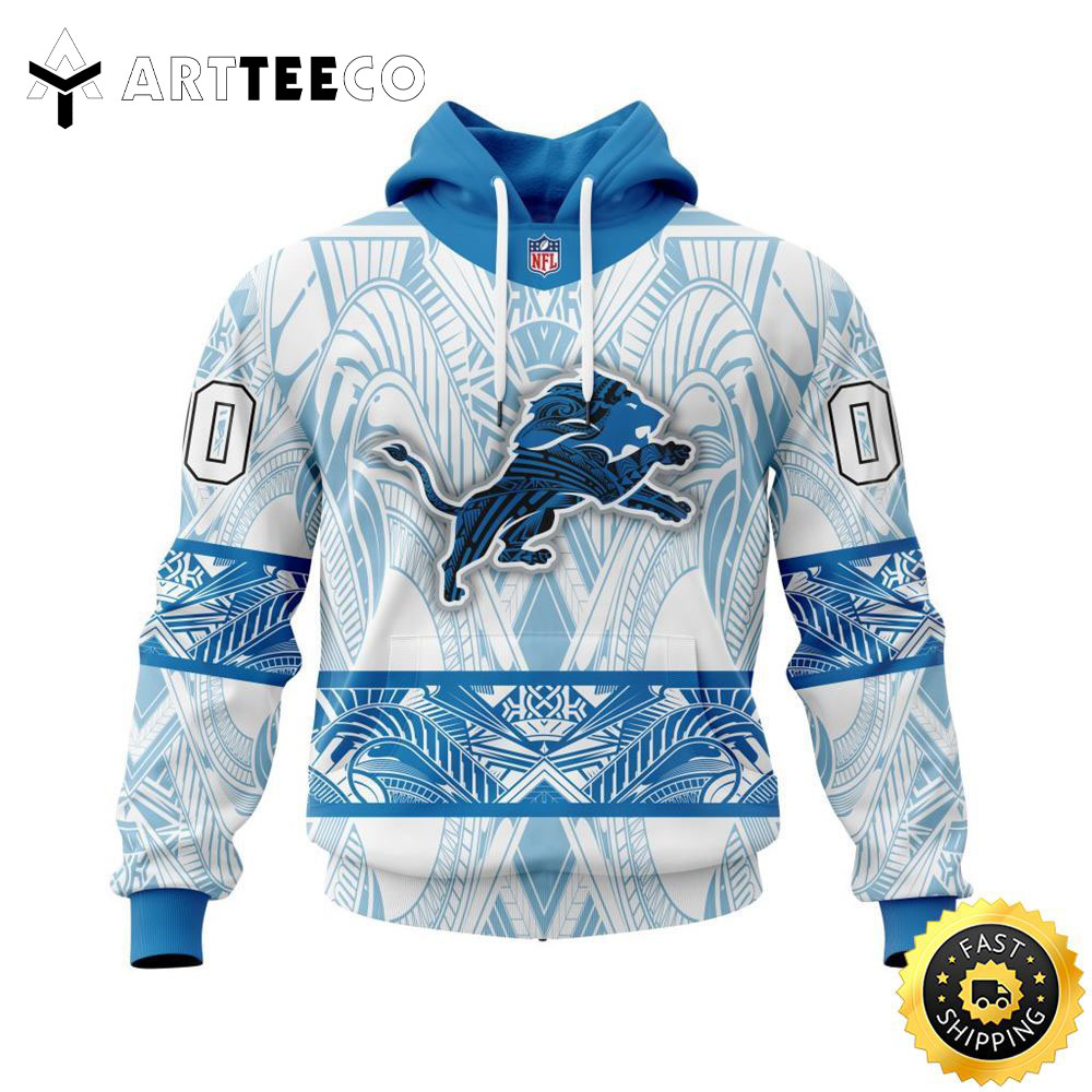 Personalized NFL Detroit Lions All Over Print 3D Hoodie Specialized Native With Samoa Culture Unisex Hoodie