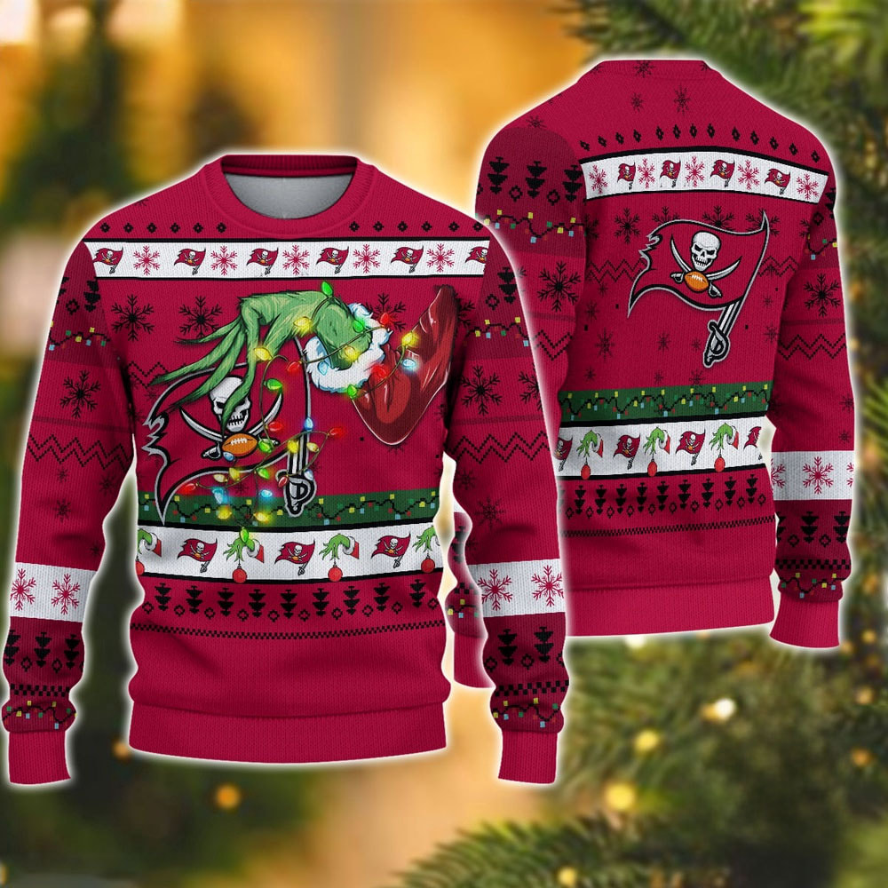 Tampa Bay Buccaneers Special Grinch's Hand Football Christmas Ugly Sweater