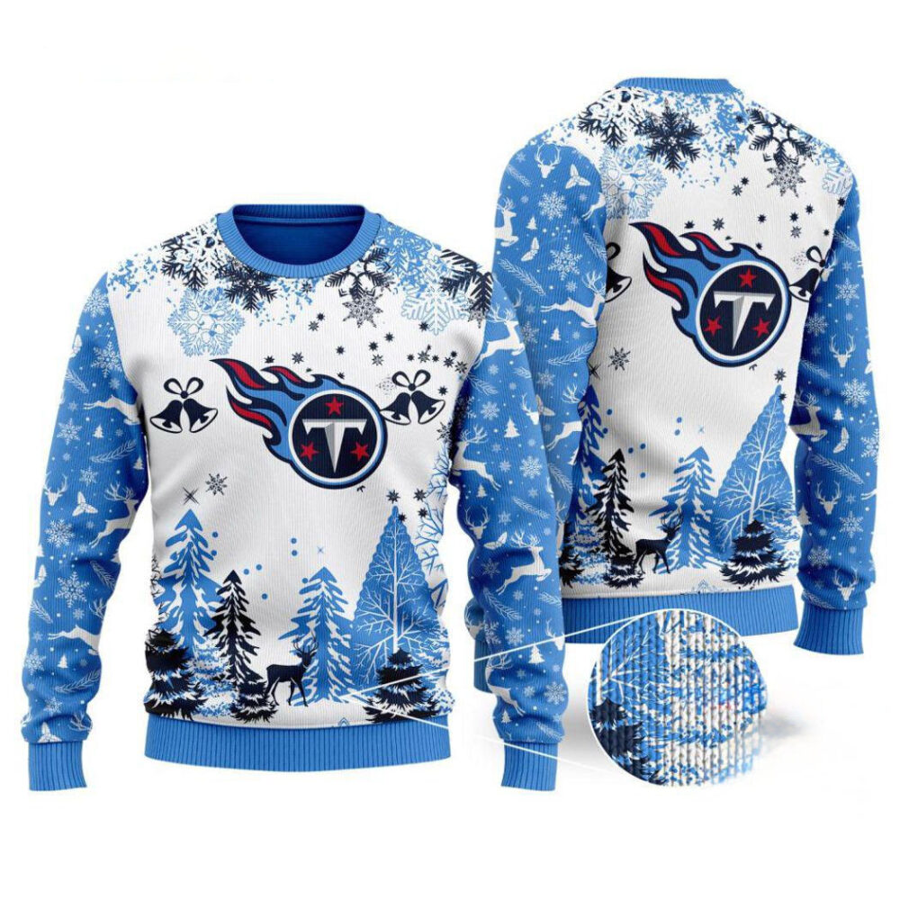 Tennessee Titans Logo Football Team Special Xmas Tree Christmas Ugly Sweater