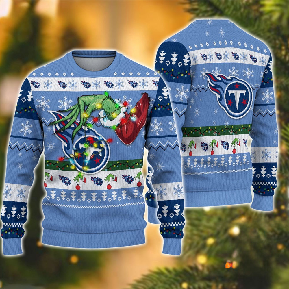 Tennessee Titans Special Grinch's Hand Football Christmas Ugly Sweater