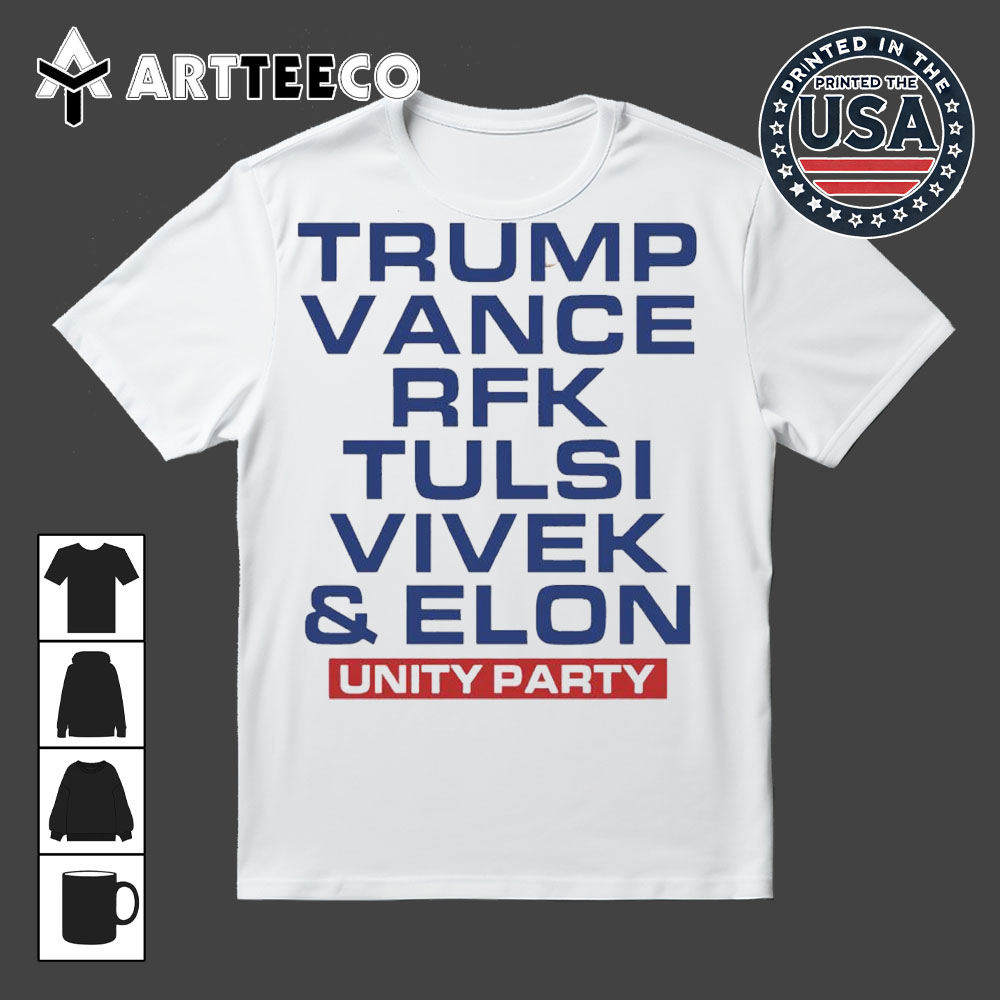 Trump Vance Rfk Tulsi Vivek And Elon Unity Party Vintage T Shirt 1