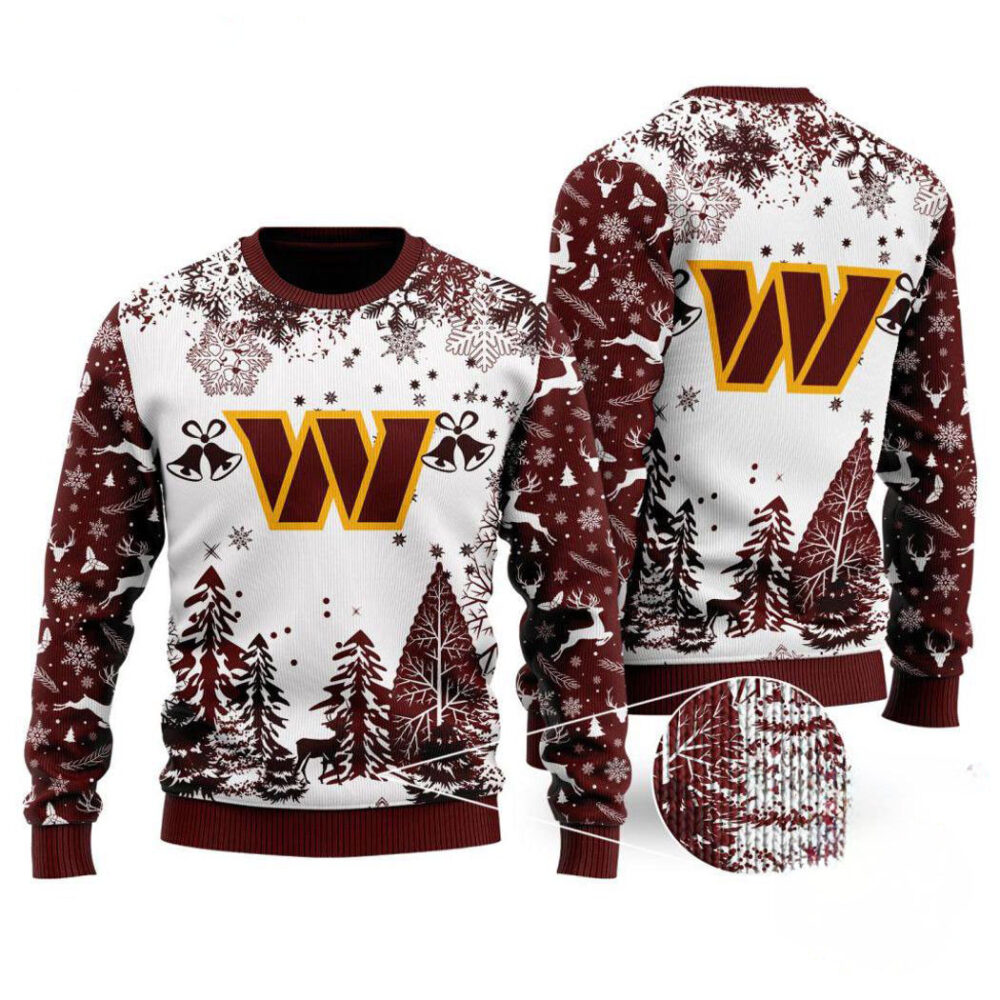 Washington Commanders Logo Football Team Special Xmas Tree Christmas Ugly Sweater