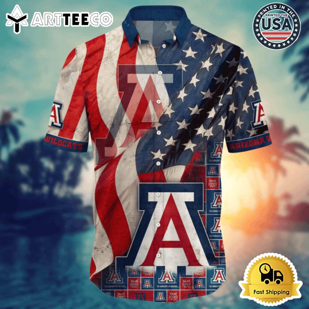 Arizona Wildcats American Pride Hawaiian Shirt Patriotic Summer Style 2