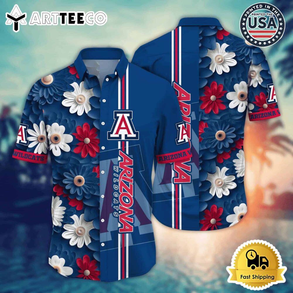 Arizona Wildcats Bold Floral Hawaiian Shirt Must Have Fan Gear for Summer 1