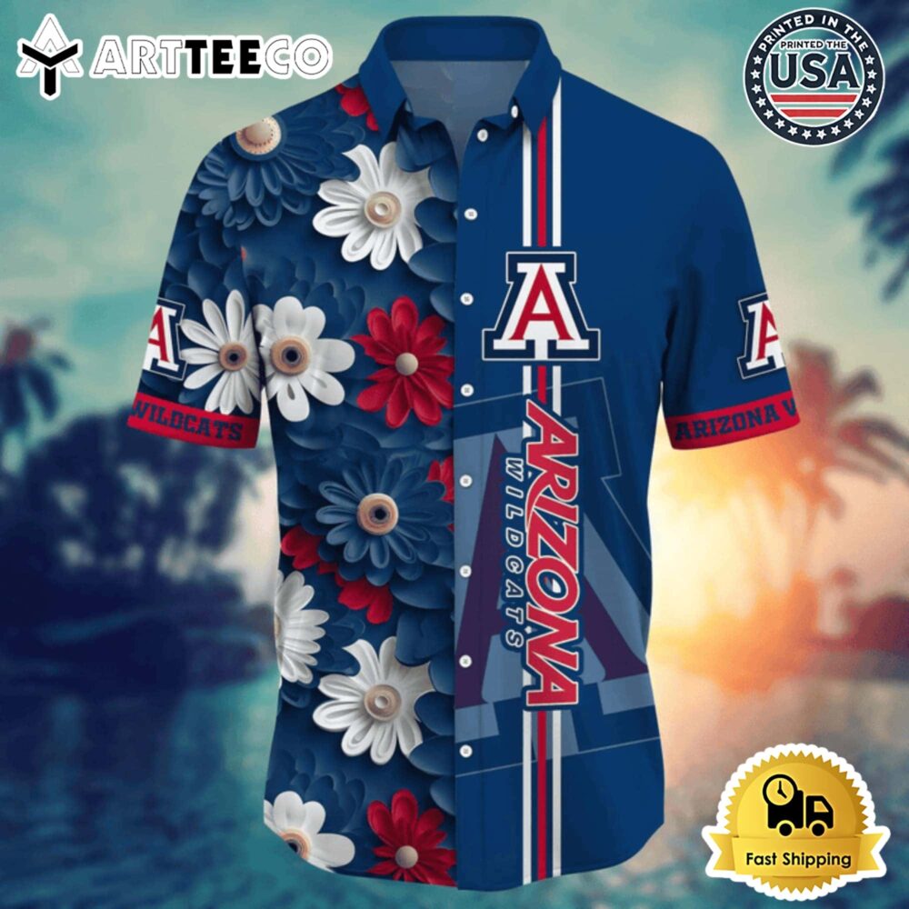 Arizona Wildcats Bold Floral Hawaiian Shirt Must Have Fan Gear for Summer 2