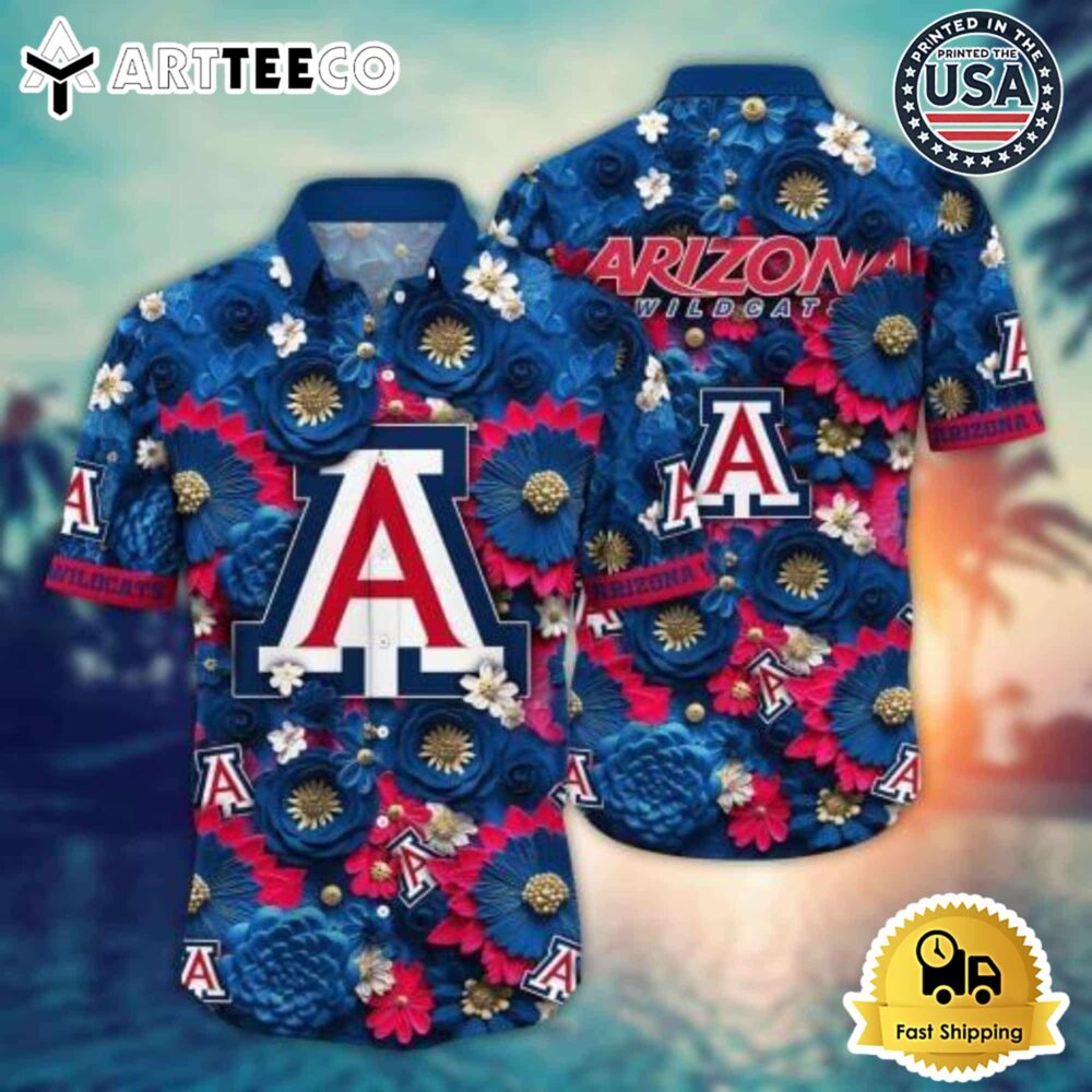 Arizona Wildcats Elegant Floral Hawaiian Shirt Custom Summer Trend 1