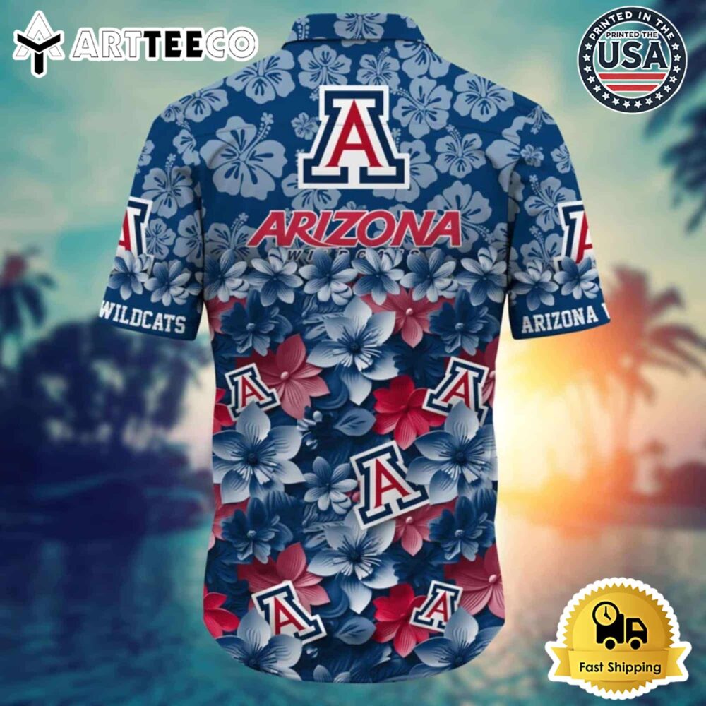 Arizona Wildcats Hibiscus Hawaiian Shirt Tropical Summer Vibes 3