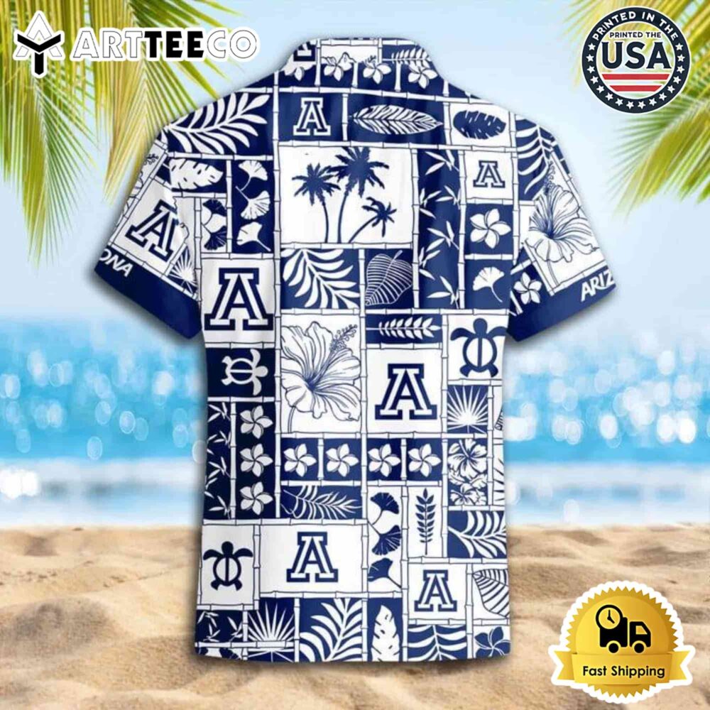 Arizona Wildcats Monochrome Tropical Hawaiian Shirt Stylish Fan Gift 3