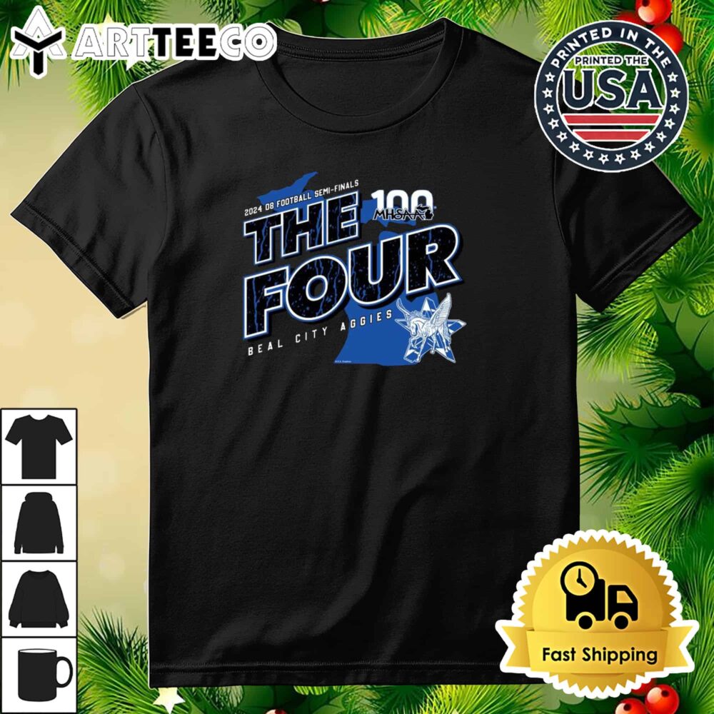 Beal City Aggies MHSAA 2024 D8 Football Semi Finals The Four Retro T Shirt 3