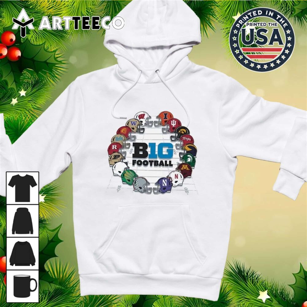 Big Ten White Champion Big 10 All Team Circle Helmet T Shirt 2