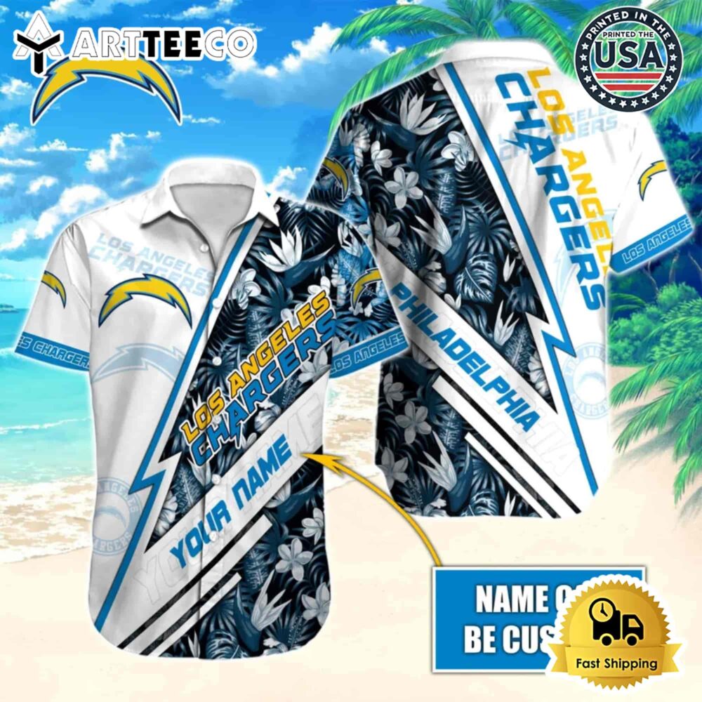 Custom NFL Los Angeles Chargers Hawaiian shirt 1