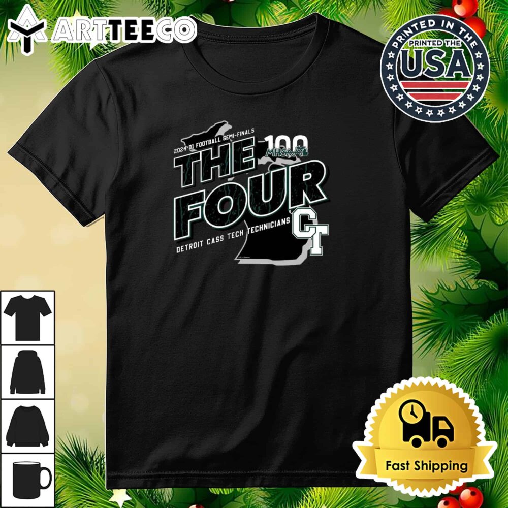 Detroit Cass Tech Technicians MHSAA 2024 D1 Football Semi Finals The Four Retro T Shirt 3