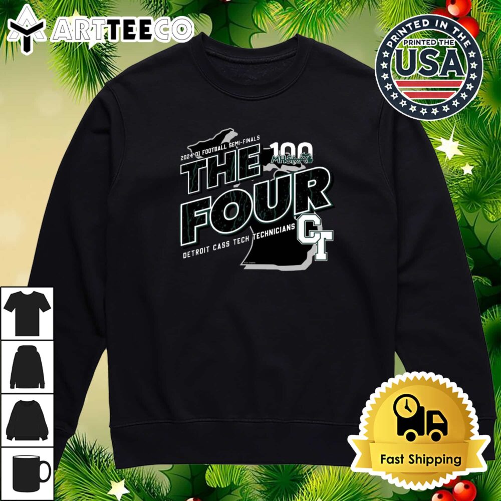 Detroit Cass Tech Technicians MHSAA 2024 D1 Football Semi Finals The Four Retro T Shirt 4