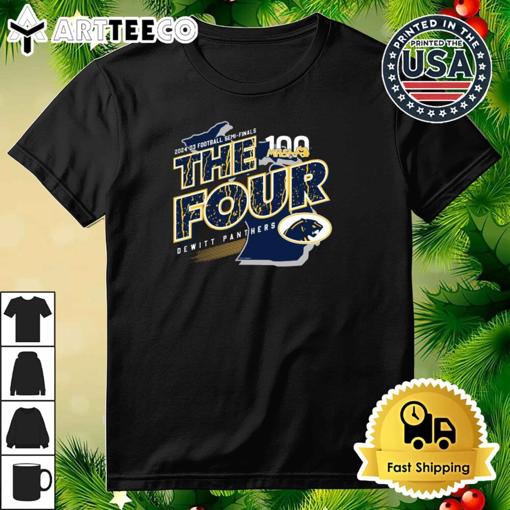 Dewitt Panthers MHSAA 2024 D3 Football Semi Finals The Four Retro T Shirt 3