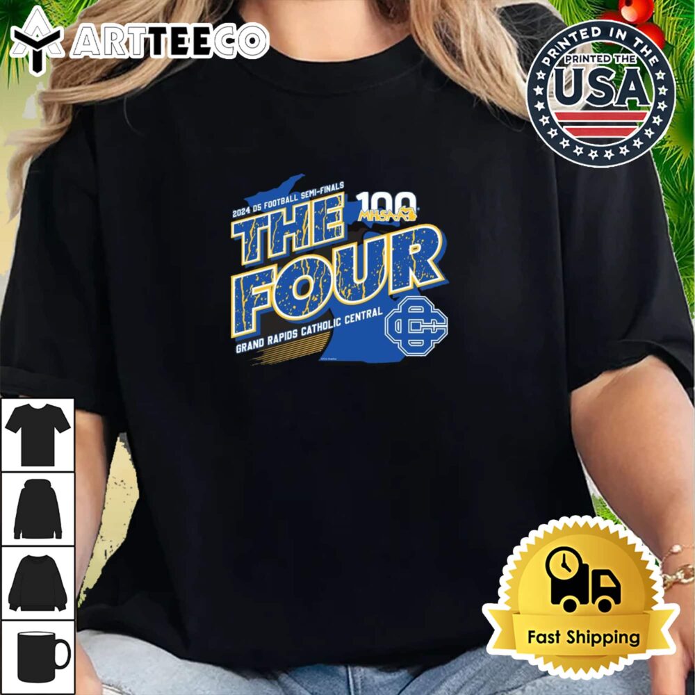 Grand Rapids Catholic Central MHSAA 2024 D5 Football Semi Finals The Four Retro T Shirt 2