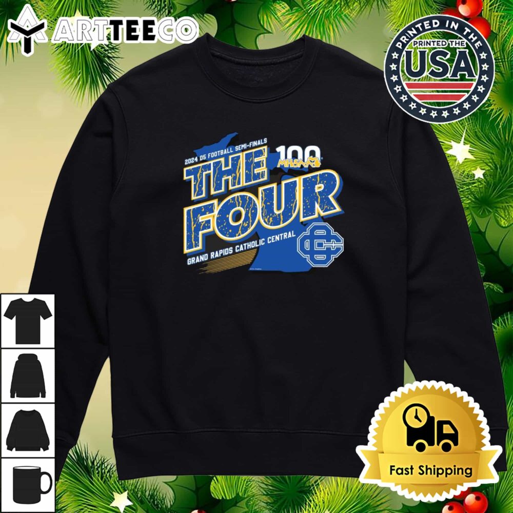 Grand Rapids Catholic Central MHSAA 2024 D5 Football Semi Finals The Four Retro T Shirt 4