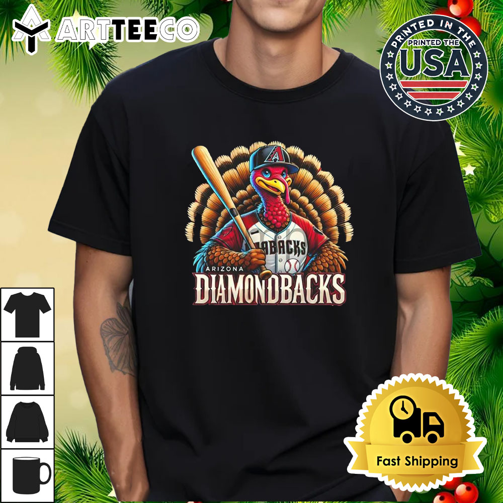 Happy Thanksgiving Arizona Diamondbacks Baseball Turkey 2024 Shirt 1