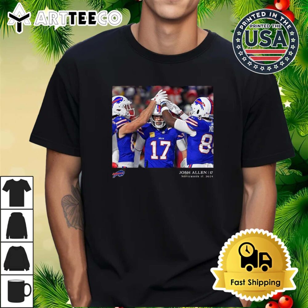 Josh Allen Buffalo Bills NFL Flash Features Week 11 T Shirt 1