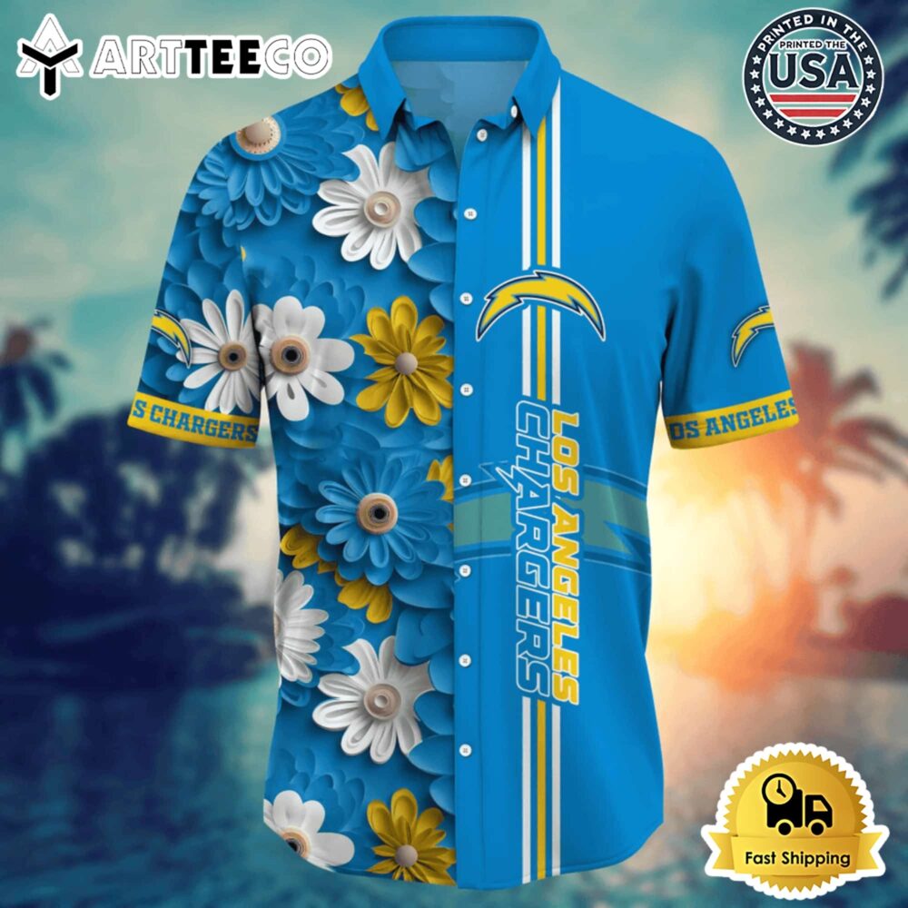 Los Angeles Chargers NFL Flower Hawaii Shirt for Fans Summer Football Shirts 2